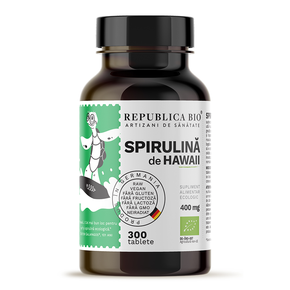 Spirulina 400 mg, 300 tablete, Republica Bio
