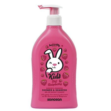 Gel de dus si sampon pentru copii cu aroma de zmeura
