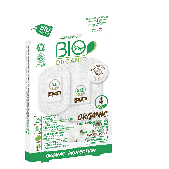 Plasturi bio din bumbac organic, 7,5 x 10 cm, 4 buc, Pharmadoct