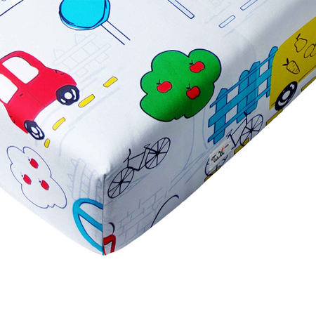 Cearceaf cu elastic, 140x70x15 cm, Masinute, Tuxi Brands 567829