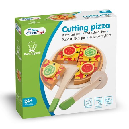 Jucarie din lemn Pizza, +2 ani, New Classic Toys 652635