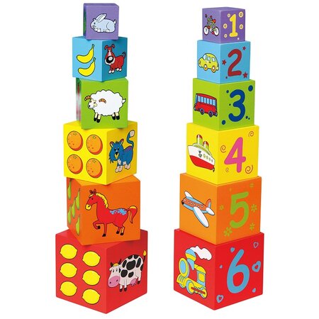 Cuburi de construit, +12 luni, New Classic Toys