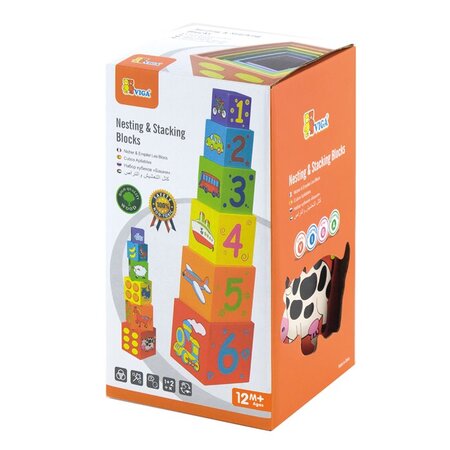 Cuburi de construit, +12 luni, New Classic Toys 652580