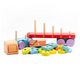 Jucarie din lemn Camion cu forme geometrice, +18 luni, Cubika 652497