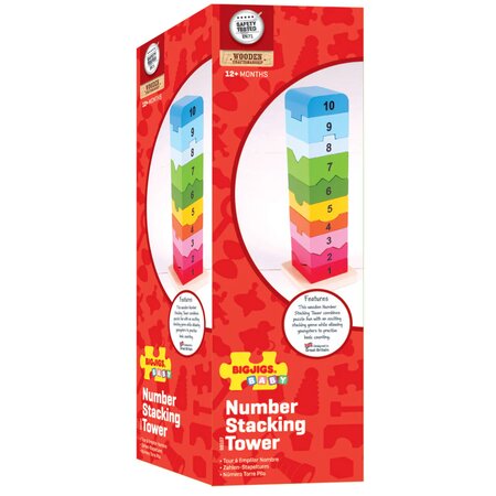 Turnulet cu numere, +12 luni, BigJigs 652636