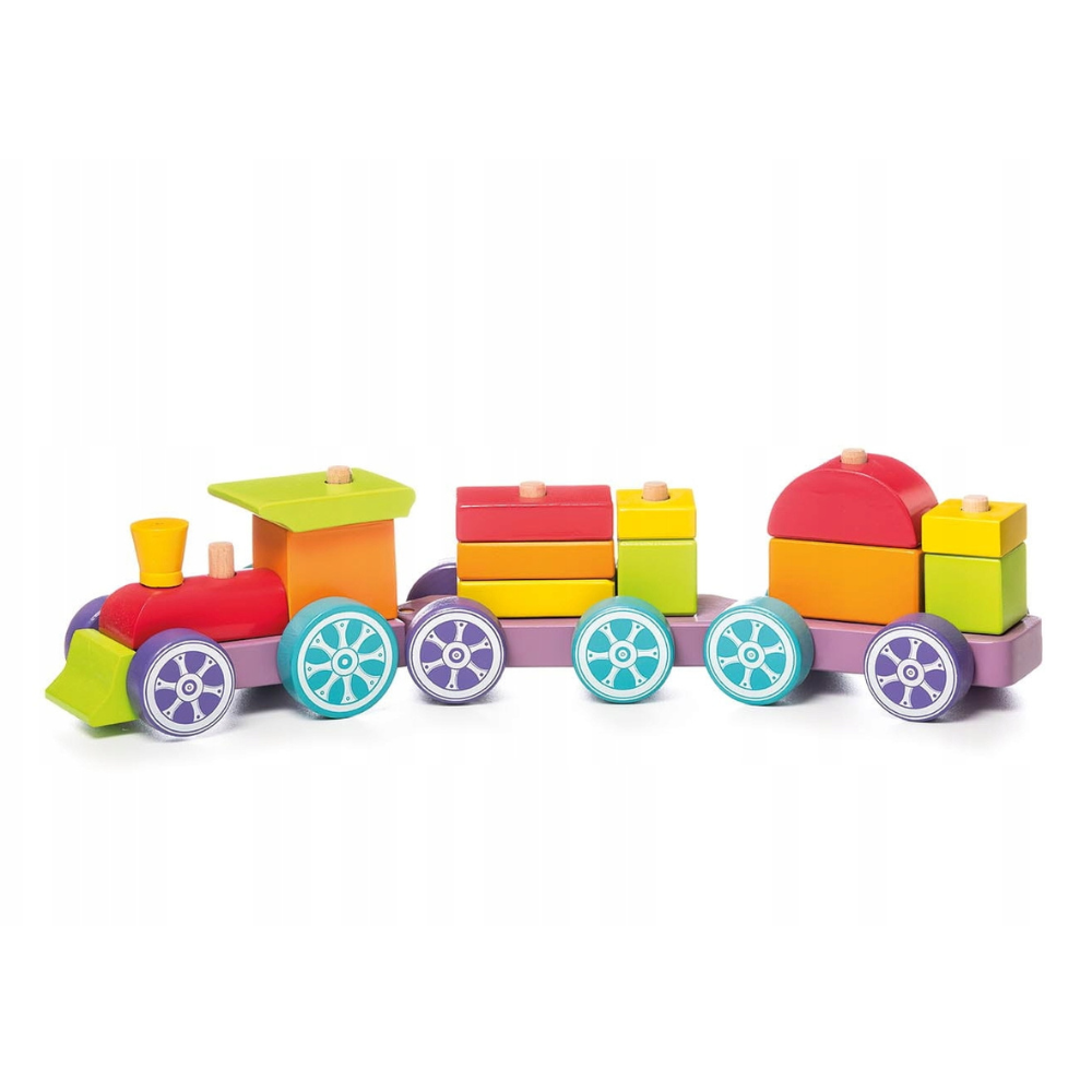 Jucarie din lemn Rainbow Express, +18 luni, Cubika