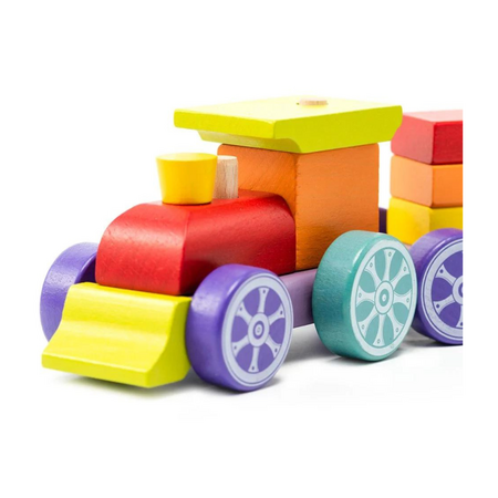 Jucarie din lemn Rainbow Express, +18 luni, Cubika 652501