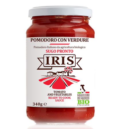 Sos bio de rosii cu legume, 340 g, Iris Bio