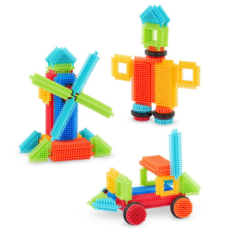Set 36 cuburi de construit senzoriale Bristle Blocks, 2 ani+, Battat 819467