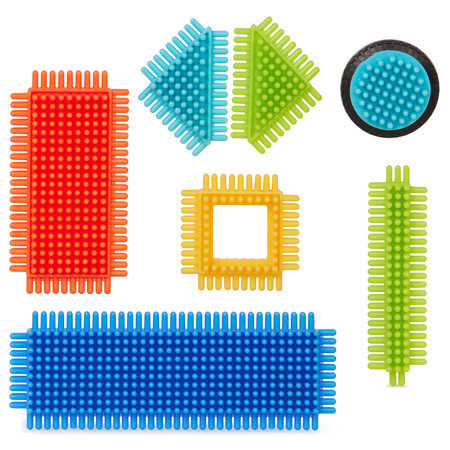 Set 36 cuburi de construit senzoriale Bristle Blocks, 2 ani+, Battat 819470