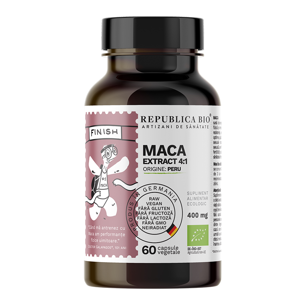 Maca, 400 mg, 60 capsule, Republica Bio