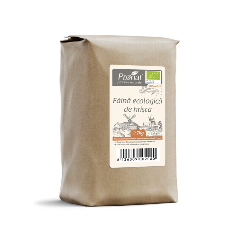 Faina de hrisca bio, 1 kg, Pronat