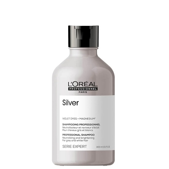 Sampon profesional de neutralizare si stralucire pentru par gri si alb, Silver, 300 ml, LOreal