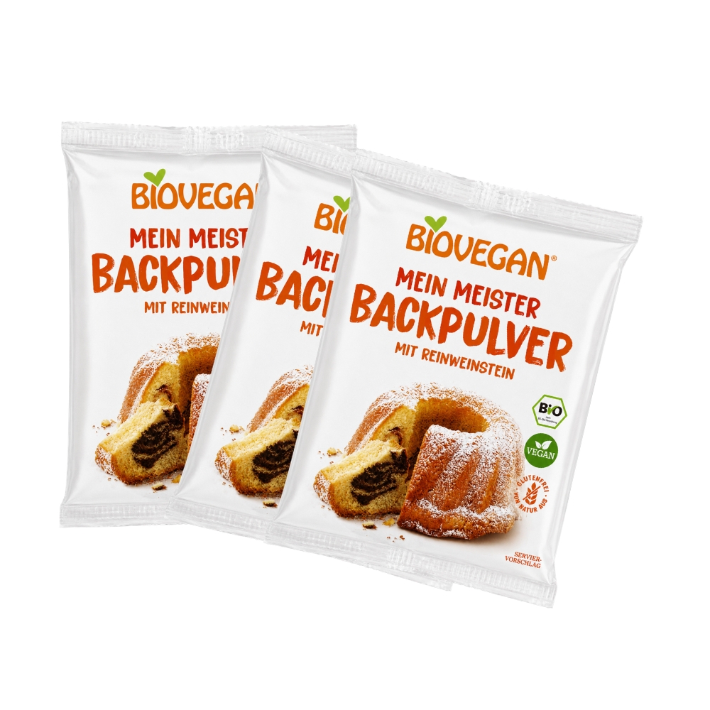 Praf de copt cu amidon bio din Tapioca, 3x 17 g, Biovegan