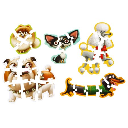 Puzzle 5 in 1, Caini, 2 ani+, Puzzlika 762076