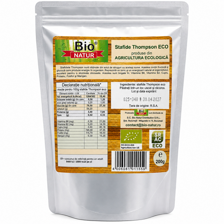 Stafide Thompson Bio, 200 g, Bio Natur 795720