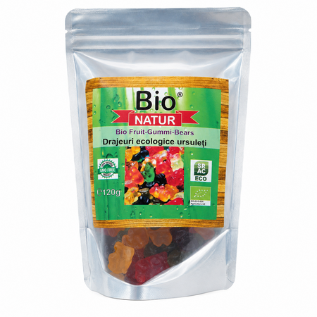 Drajeuri ecologice ursuleti, 120 g, Bio Natur