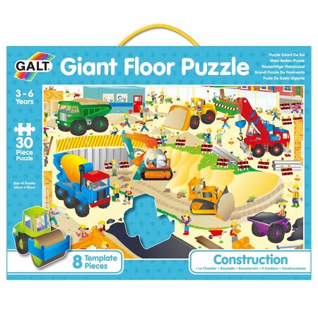Puzzle gigant Santierul, 3-6 ani, 30 piese, Galt
