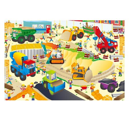 Puzzle de podea Santierul Giant, 3-6 ani, 30 piese, Galt 638396