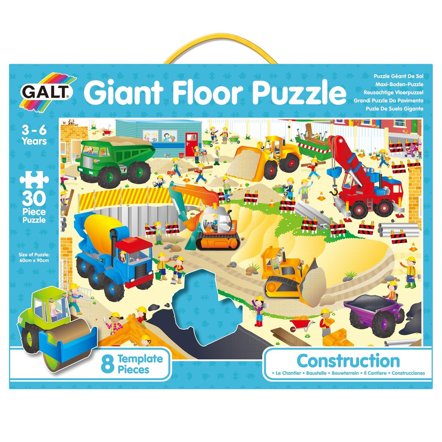 Puzzle de podea Santierul Giant, 3-6 ani, 30 piese, Galt