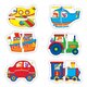 Set 6 puzzle Transport, +18 luni, 12 piese, Galt 653134