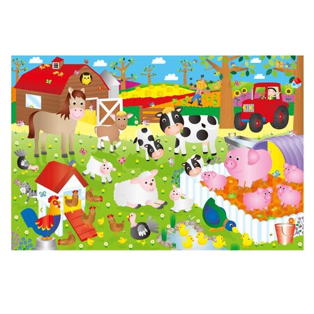 Puzzle gigant Ferma, 3-6 ani, 30 piese, Galt 638388
