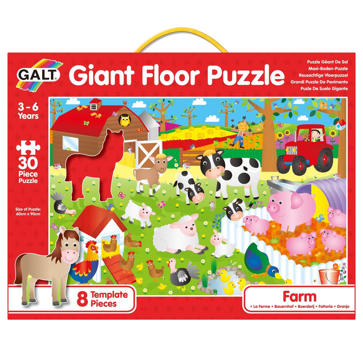 Puzzle gigant Ferma, 3-6 ani, 30 piese, Galt