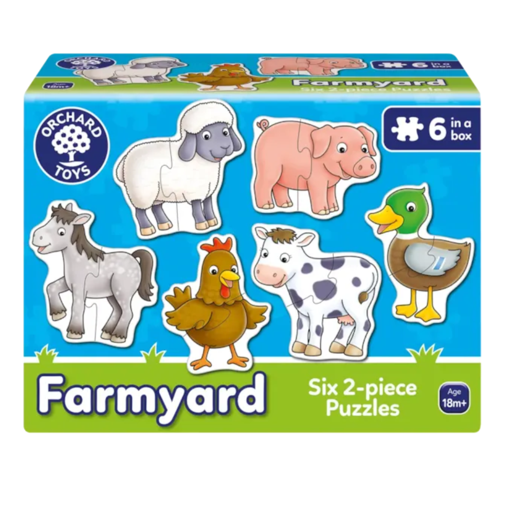 Set 6 puzzle Animale de la Ferma, +18 luni, 12 piese, Orchard Toys