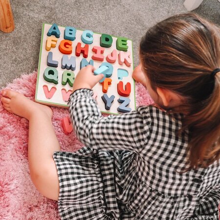 Puzzle din lemn Alfabet, +18 luni, 25 piese, BigJigs 653085