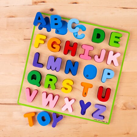 Puzzle din lemn Alfabet, +18 luni, 25 piese, BigJigs 653084