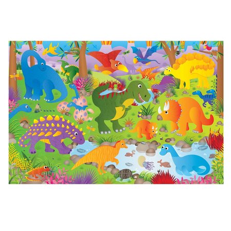Puzzle de podea Dinozauri Giant, 3-6 ani, 30 piese, Galt 638392