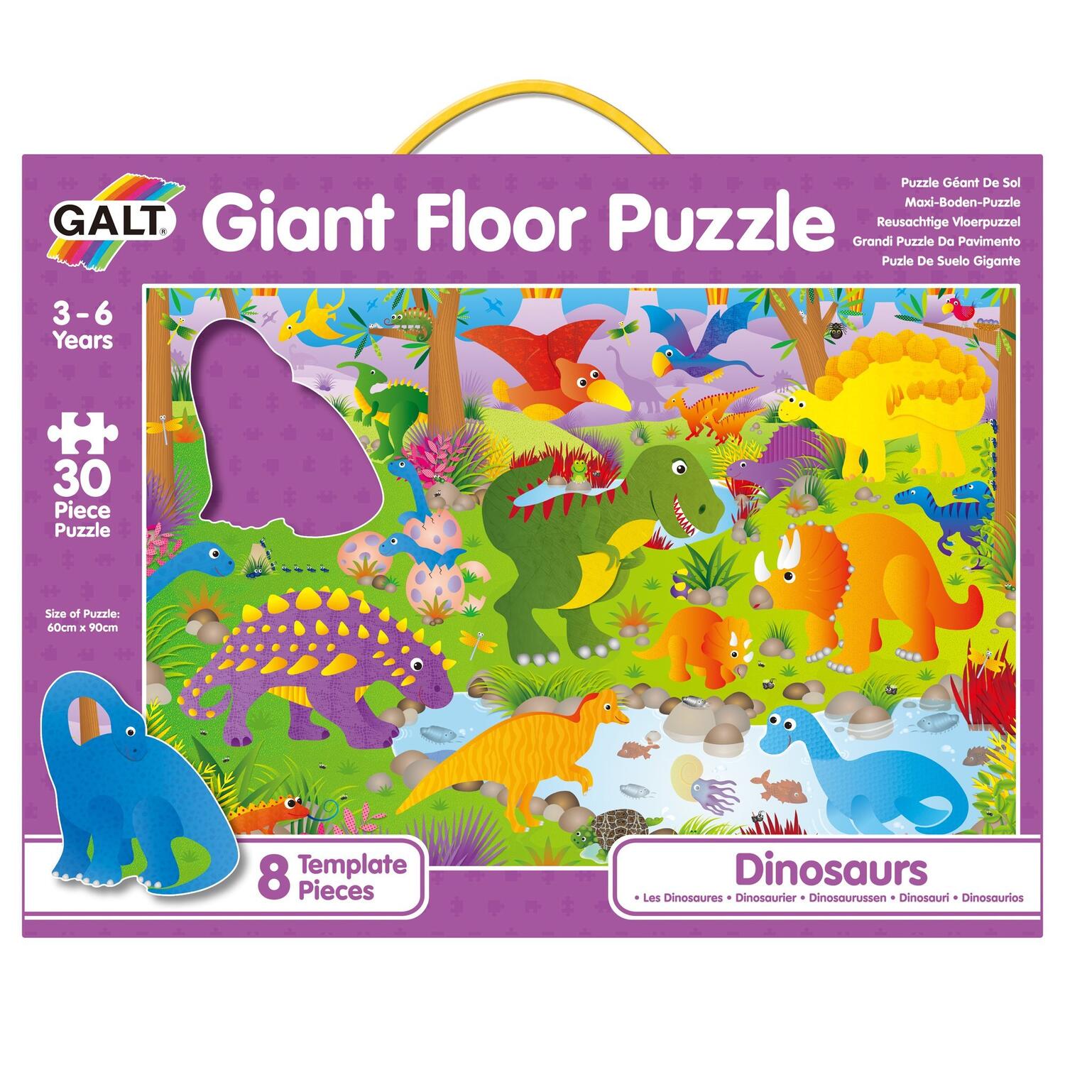 Puzzle de podea Dinozauri Giant, 3-6 ani, 30 piese, Galt