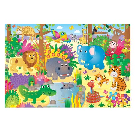Puzzle de podea Jungla Giant, 3-6 ani, 30 piese, Galt 653195