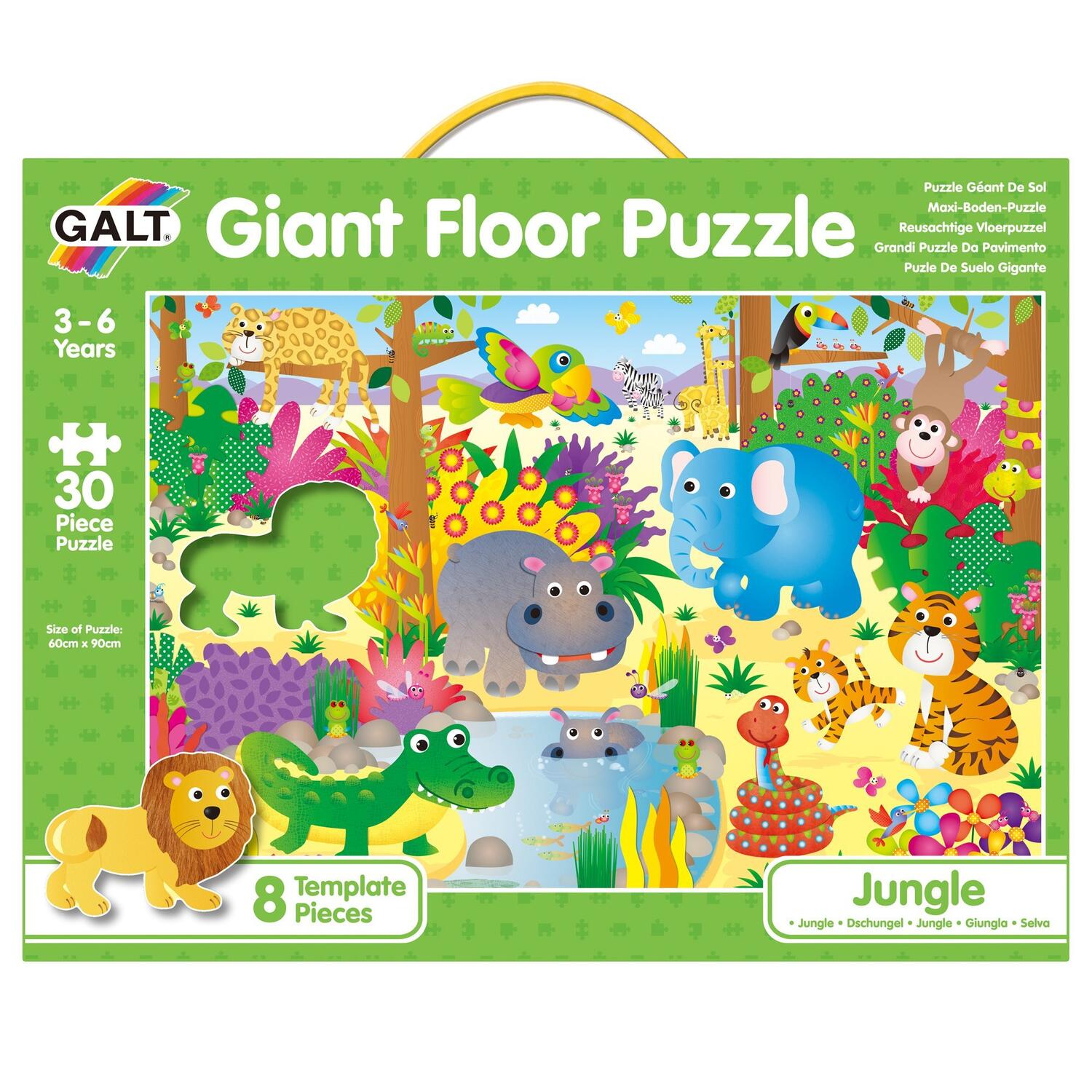 Puzzle de podea Jungla Giant, 3-6 ani, 30 piese, Galt