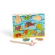 Puzzle magnetic din lemn Pestisorii Nazdravani, +10 luni, 8 piese, Bigjigs 653157