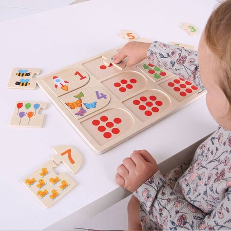 Puzzle din lemn Potriveste-ma la locul meu, +12 luni, 18 piese, Bigjigs 653150
