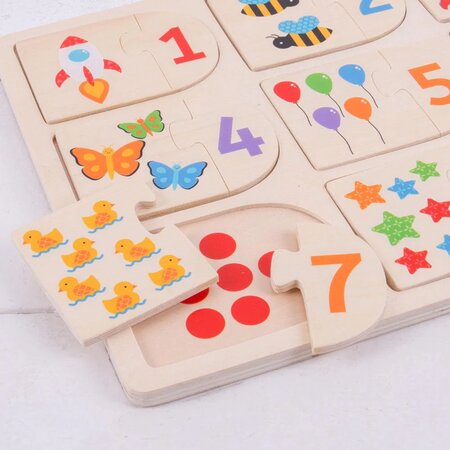 Puzzle din lemn Potriveste-ma la locul meu, +12 luni, 18 piese, Bigjigs 653149