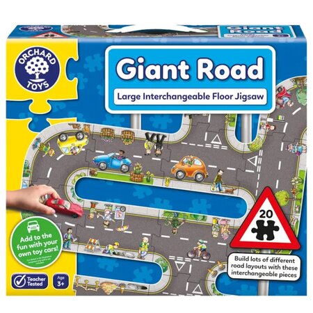 Puzzle gigant de podea traseu masini, +3 ani, 20 piese, Orchard Toys
