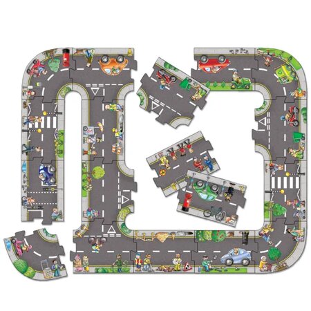 Puzzle gigant de podea traseu masini, +3 ani, 20 piese, Orchard Toys 653095