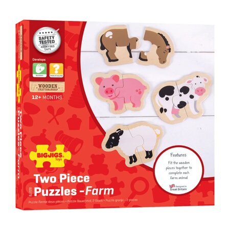 Puzzle Animale de la Ferma, +12 luni, 8 piese, BigJigs