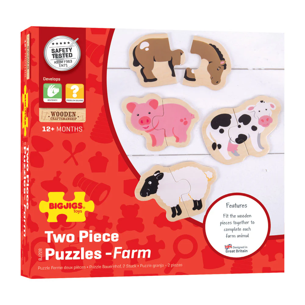 Puzzle Animale de la Ferma, +12 luni, 8 piese, BigJigs