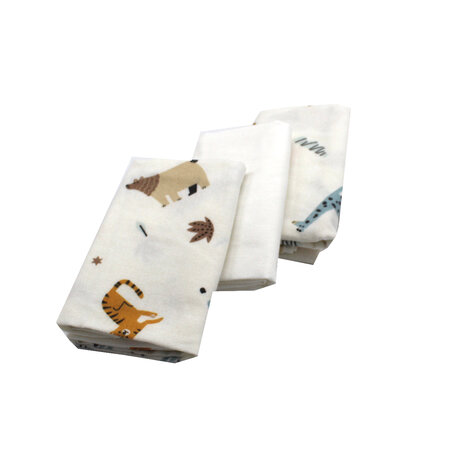 Set scutece din finet, 75x75 cm, Ursulet, 3 bucati, Baltic Bebe 730420