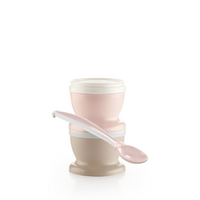 Set 2 recipiente cu capac si lingurita Powder Pink, Thermobaby 