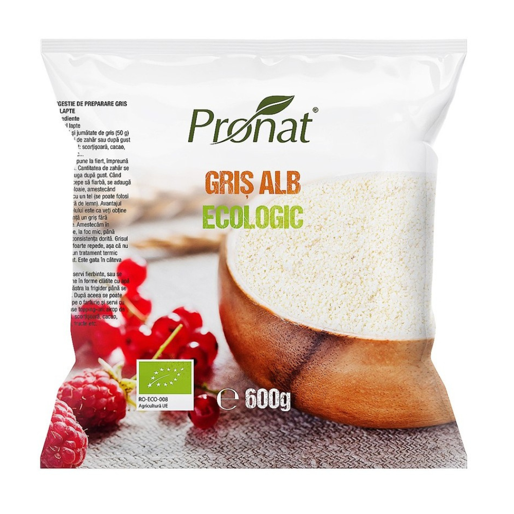 Gris alb Bio, 600g, Pronat