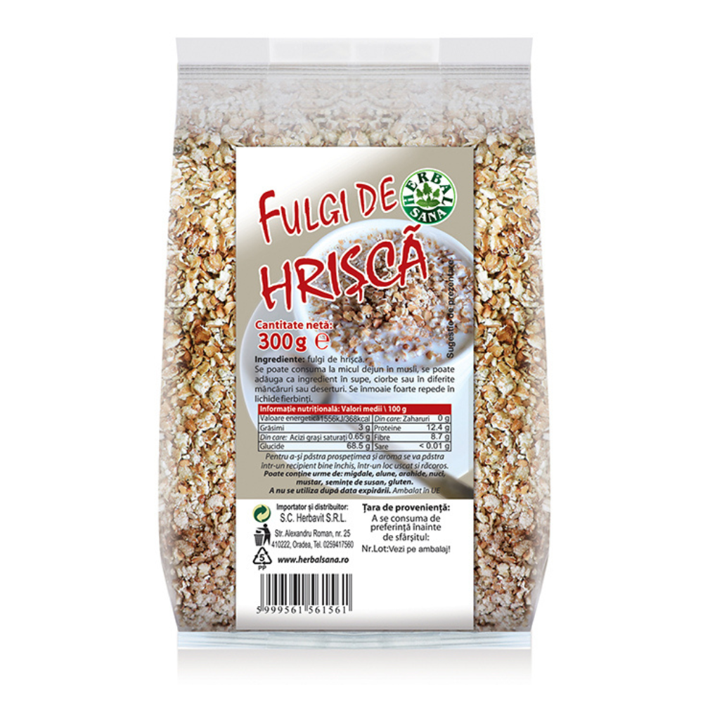 Fulgi de hrisca, 300 g, Herbal Sana