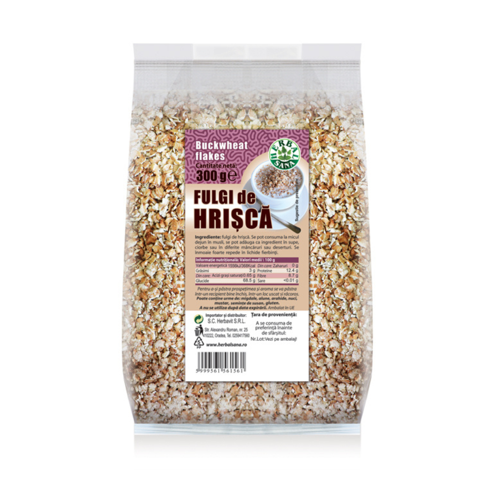 Fulgi de hrisca, 300 g, Herbal Sana