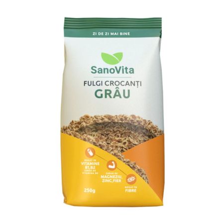 Fulgi de grau crispy, 250 g, Sanovita