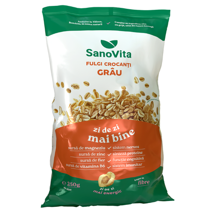 Fulgi de grau crocanti, 250 g, Sanovita