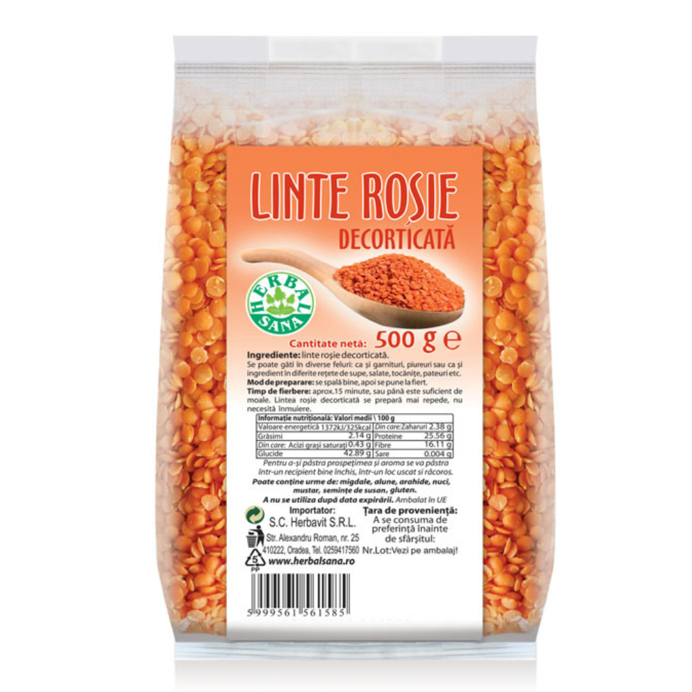 Linte rosie, 500 g, Herbal Sana