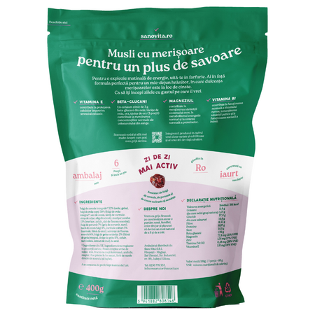 Musli cu merisoare, 400 g, Sanovita 799076